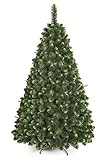 DWA Künstlicher Christbaum Weihnachtsbaum Junge Kiefer traditionell waldgrün luxuriös mit Ständer groß - 220 cm - Young Pine