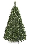 DWA Künstlicher Christbaum Weihnachtsbaum Junge Kiefer traditionell waldgrün luxuriös mit Ständer groß - 220 cm - Young Pine