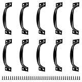 TIANLIN Möbelgriffe Schwarz, 10 Stück Schrankgriffe, Schubladen Griffe, Müheloses Drücken und Ziehen, mit 40 Schrauben, Ideales Zubehör für den Umgang mit Griffe Möbel (Lochabstand 100 mm)