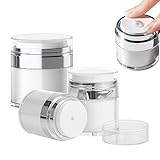 Gsrhzd airless pumpspender, airless pump jar, 3 Stück auslaufsichere Cremetiegel-Vakuumflasche, leere nachfüllbare Kosmetik-Luftpumpengläser, tragbarer Reisen Kosmetikspender (2×30 ml, 1×50 ml)