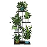 FLKENNEL Metall Blumenregal Pflanzenregal 5-Tier 5 Töpfe, Mehrstöckig Blumenständer Pflanzenständer Blumenbank Blumentreppe Pflanzentreppe Standregal for Innen Außen Garten Balkon Deko