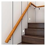 RAUGAJ Holzhandläufe Nicht-Schlupftreppenschiene-50-400 cm Lang, Kinder/Senioren/Behinderte Barriere-Freie Grabstangen, Mit Wandmontageunterstützung/2.0M/6.6Ft