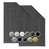 Blumtal 2er Set Premium Frottier Badematte - Badeteppich Oeko-TEX® Zertifiziert, waschbarer Badvorleger 50x80cm, saugstark & weich, anthrazit