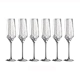 Champagner gläser 300 ml Champagnergläser Home High-End-Weißweinkelche Set mit 6 leichten, luxuriösen, gehämmerten Champagnerflöten for Hochzeiten, Partys, tägliche Aktivitäten Sektgläser ( Color : A