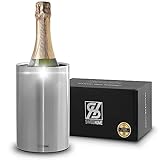 SWISSHOME® Flaschenkühler für Wein, Champagner und Sekt Flaschen I Doppelwandiger Edelstahl Sektkühler - Weinkühler, Getränkekühler in Premium Geschenkbox