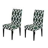 zhppac Stretch stuhlhussen kaufen Stuhlhussen günstig Abdeckungen für esszimmer stühle Sitz Pads für stühle Esszimmer Stuhl Sitz Pads Stretch Stuhlhussen Set of 2,Green