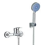 Badewannenarmatur Badewanne Wasserhahn Wandmontage nur Messing Bad Badewanne Füller mit Handbrause Dusche Mischbatterien mit 59 Zoll Schlauch Single Handle,Chrom