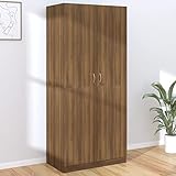 Festnight Kleiderschrank Klein Holz Schlafzimmerschrank Braun Eichen-Optik Garderobenschrank Aufbewahrungschrank Dielenschrank Garderobe Designschrank mit Einer Kleiderstange 90x52x200 cm