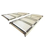 AM Qualitätsmatratzen Ergonomischer 7-Zonen Lattenrost - 160x220 cm - fertig montiert - 44 Leisten - NV Starr - Holmabsenkung für Schulter und Becken - 160x220cm Überlänge