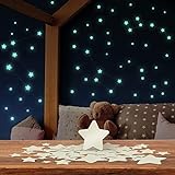 Leuchtsterne Kinderzimmer [SELBSTKLEBEND] Kinderfreude garantiert - 100 Sternenhimmel Aufkleber - Rückstandslos zu entfernende Leuchtsticker