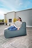 Elephant Living - Ulko Lounge Sessel - Premium Outdoor/Indoor Sitzsack & Sessel mit Lehne - Wetterfeste Relaxliege, Liegekissen für Balkon & Garten - kombinierbar mit Outdoor Pouf (Petrol)