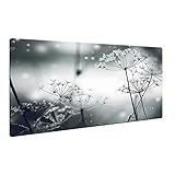 Herdabdeckplatte Abdeckung Ceranfeld Abdeckplatte Schneidebrett 1-Teilig 80x52 Pusteblume Wilder Dill Grau Spritzschutz Glasplatte Ceranfeldabdeckung Herdschutz Sicherheitsglas Glasschneidebrett
