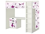 Butterfly Aufkleber - SH06 - passend für die Kinderzimmer Hochbett-Kombination STUVA von IKEA - Bestehend aus Hochbett, Kommode (3 Fächer), Kleiderschrank und Schreibtisch - Möbel Nicht Inklusive | STIKKIPIX