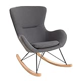 Design Schaukelstuhl Scandinavia Swing Stoff dunkelgrau Schaukelsessel Sessel Stuhl Wohnzimmersessel