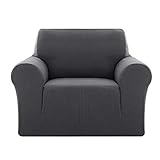 Deconovo Sofabezug Sofa Überzug Sofaüberwurf Sofa Cover Sesselbezug Sofahusse Sofa Abdeckung Super Elastisch Stretch Jacquard, 1-Sitzer(180-230cm), Grau