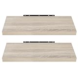 EUGAD Wandregal Wandboard 2er Set Hängeregal Holz Board Modern Sonoma Eiche 60x22,9x3,8cm 0051QJ-2