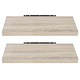 EUGAD Wandregal Wandboard 2er Set Hängeregal Holz Board Modern Sonoma Eiche 60x22,9x3,8cm 0051QJ-2