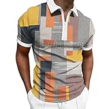 Herren Passform Outdoor Sport Tennis Hemden Frühling und Sommer Slim Button Kurzarm Hemden Sport Freizeit Slim Fit Casual Poloshirts beiläufiges Herbst Splice Farbdruck T Shirt