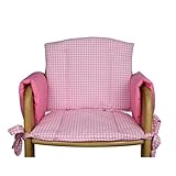 Sitzkissen Ersatzbezug 4tlg rosa kariert für Tip Top/Comfort Herlag