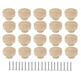 Hduacuge 20 Runde Schubladen KnöPfe Aus Unbehandeltem Holz, 40 Mm Durchmesser, MöBel Aus Holz, Schrank, Kommode