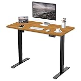 FLEXISPOT EF1 160x80cm Elektrisch Höhenverstellbarer Schreibtisch - Schnelle Montage, Memory-Handsteuerung - Sitz-Stehpult für Büro & Home-Office (ahorn, schwarz Gestell)