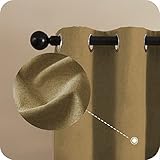 MRTREES Vorhang Blickdichte Gardinen mit Ösen Verdunklungsvorhänge Thermo Gardinen mit Ösen Verdunklungsvorhang Vorhänge Leinen Braun 260×132cm(H×B) für Wohnzimmer Kinderzimmer Schlafzimmer 2er Set