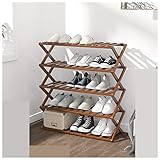 Schuhregal Schuhschrank Schuhablage Einfaches Bambus-Schuhregal Mit 5 Ebenen, Wirtschaftliches Schuhregal, Kostenlose Installation, Schlafzimmer, Wohnzimmer Schuhständer Schuhablagen (Color : B, Siz