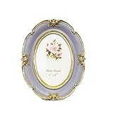 Bilderrahmen Retro elliptische Fotorahmen 6/7 Zoll Harz Desktop Oval Bilderrahmen Hochzeitsfeier Familiendekor Ornamente Handwerksgeschenk Moderne Deko Geschenk (Size : 7 inch)