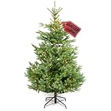 BoomDing Künstlicher Weihnachtsbaum mit Beleuchtung - Einführungsangebot - extra naturgetreuer Tannenbaum (180 cm) inkl. stabilem Metallständer und Aufbewahrungskarton - Tannenbaum künstlich