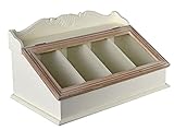 Nostalgischer Besteckkasten Cottage Shabby Chic Besteckkiste weiss Holzbox Aufbewahrungsbox HMB031 Palazzo Exklusiv