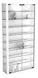 VCM 904121 Wandvitrine Sammelvitrine Glasvitrine Wand Vitrine Regal Schrank Glas ohne Beleuchtung Weiß Vitrosa Maxi