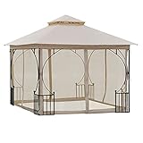 Outsunny Pavillon Gartenpavillon Partyzelt Gartenzelt Festzelt Doppeldach 3x3m