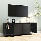 Tidyard TV-Schrank TV Lowboard Sideboard Fernsehtisch TV-Möbel Fernsehschrank Stereoschrank TV-Regal TV-Tisch TV-Ständer Schrank für Wohnzimmer Schwarz 130x35x50 cm Holzwerkstoff