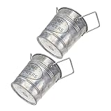 Yardenfun 2 Stück Amphore Schreibtischaufsatz Bauernhaus Rustikale Vase Schicker Eisenblumentopf Silber Kleiner Blumentopf Verzinktes Eisen Haushalt