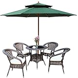 SAGIDAR Gartenschirm Marktschirm, Sonnenschutz-Angelschirm, Sonnenschirm Für Terrasse, 2.7mx2.5m, Belüftet Und Atmungsaktiv, Mit 8 Rippen, Doppellagiges Design, 4 Farben, Schutz Vor Wind Und Regen