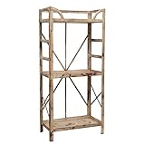 Biscottini Regal aus Schmiedeeisen, 108 x 27,5 x 50 cm, Etagere aus Eisen mit Antik-Finish, Robustes und besonderes Eisenregal mit Ablagen, 78x18,5x40 cm