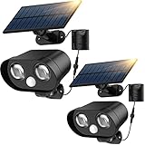 MPJ Eulenförmige Solarleuchte für den Außenbereich, Solar-Außenstrahler mit Bewegungssensor, IP65 wasserdicht, mit 4.8m Kabel, 2 Stücke