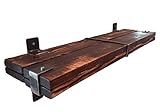 CHYRKA® Wandregal Regale Schweberegal LEMBERG Hängeregal Wandboard Holzregal Loft Vintage Bar IndustrieDesign Handmade Holz Metall (Natur, 80 cm)