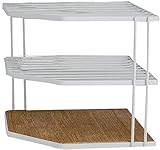 VIXPET Eckregal Aus Metall Und Holz Mit 3 Ebenen Für Die Arbeitsfläche des Küchenschranks