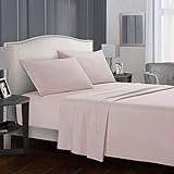 MBUHJ Bedding Bettwäsche aus Mikrofaser, Spannbettlaken, Bettwäsche, fester Clip mit Bettlaken (Pink, Queen (Four-piece Set))