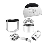 WanShi Edelstahl GebäCk Schaber, Eier Trenner, Teig Mixer & Ausstecher Set für Brotkeks Donut Pizza