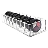Make Up Organizer Acryl Schubladen Kosmetik Aufbewahrung Organizer Große Halter Cosmetic Make-Up Schmuck-Box Klar für Lidschatten Gesichtspuder Nagellack Lippenstift Transparente 10x3,5x2 Zoll 8 Zelle
