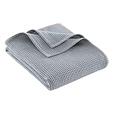 NESILY® Premium Tagesdecke 150×200 cm – Sofa Überwurfdecke – Waffelmuster – Bettüberwurf – Bettdecke für Schlafzimmer – Waffelpique Decke – Bettdecke - Waffeldecke (Grau)