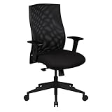 AMSTYLE Bürostuhl Bezug Stoff Schwarz Schreibtischstuhl Design 120 kg Chefsessel Wippfunktion ergonomisch Polster Drehstuhl niedrige Rücken-Lehne höhenverstellbar mit Armlehnen Niedriglehner