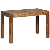 WOHNLING Esstisch MUMBAI Massivholz Sheesham 120 x 60 x 76 cm Esszimmer-Tisch Design Küchentisch modern Landhaus-Stil Holztisch rechteckig dunkel-braun Natur-Produkt Massivholzmöbel Echt-Holz unbehandelt