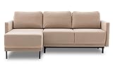 BETTSO -Ecksofa mit Schlaffunktion mit Bettkasten Sofa Couch L-Form Polstergarnitur Wohnlandschaft Polstersofa (218 x157x90cm) (Ottomane Rechts oder Links)-Layla