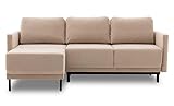 BETTSO -Ecksofa mit Schlaffunktion mit Bettkasten Sofa Couch L-Form Polstergarnitur Wohnlandschaft Polstersofa (218 x157x90cm) (Ottomane Rechts oder Links)-Layla