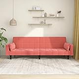 BULANED Schlafsofa mit Zwei Kissen, Wohnzimmer Couch, Wohnzimmer Möbel, Jugendsofa, Liege Wohnzimmer, Sofas & Couches, Jugend, Kunstleder Verstellbar Schwarz