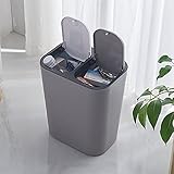 Mülleimer für Badezimmer, Badezimmer, Küche, Mülleimer, Mülleimer, klassifizierter trockener und nasser Zwei-Klassen-Mülleimer mit Deckel (Farbe: 1)