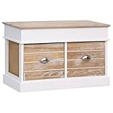 Chenshu Flurbank, Schuhbank, Schuhregal, Schuhablage, Sitzbank Flur, Dielen- & Flurmöbel, Schuhschrank, 70 x 35 x 45 cm Paulownia Holz